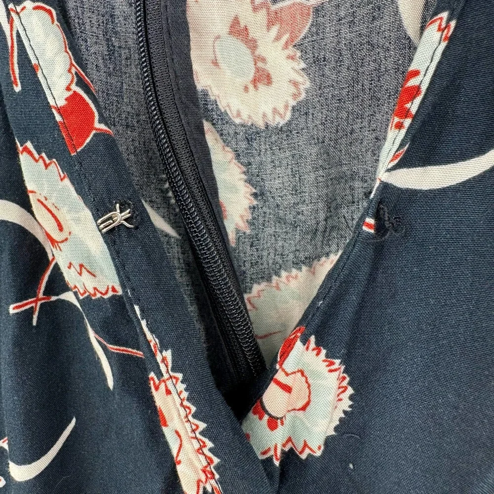 J. Crew Mercantile size 0 short sleeve wrap‎ dress deep teal floral print